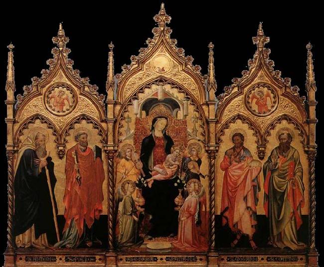 unknow artist Madonna and Child Enthroned with Saints Germany oil painting art